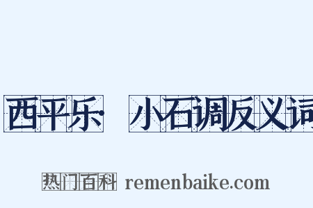 西平乐·小石调反义词是什么意思的图片